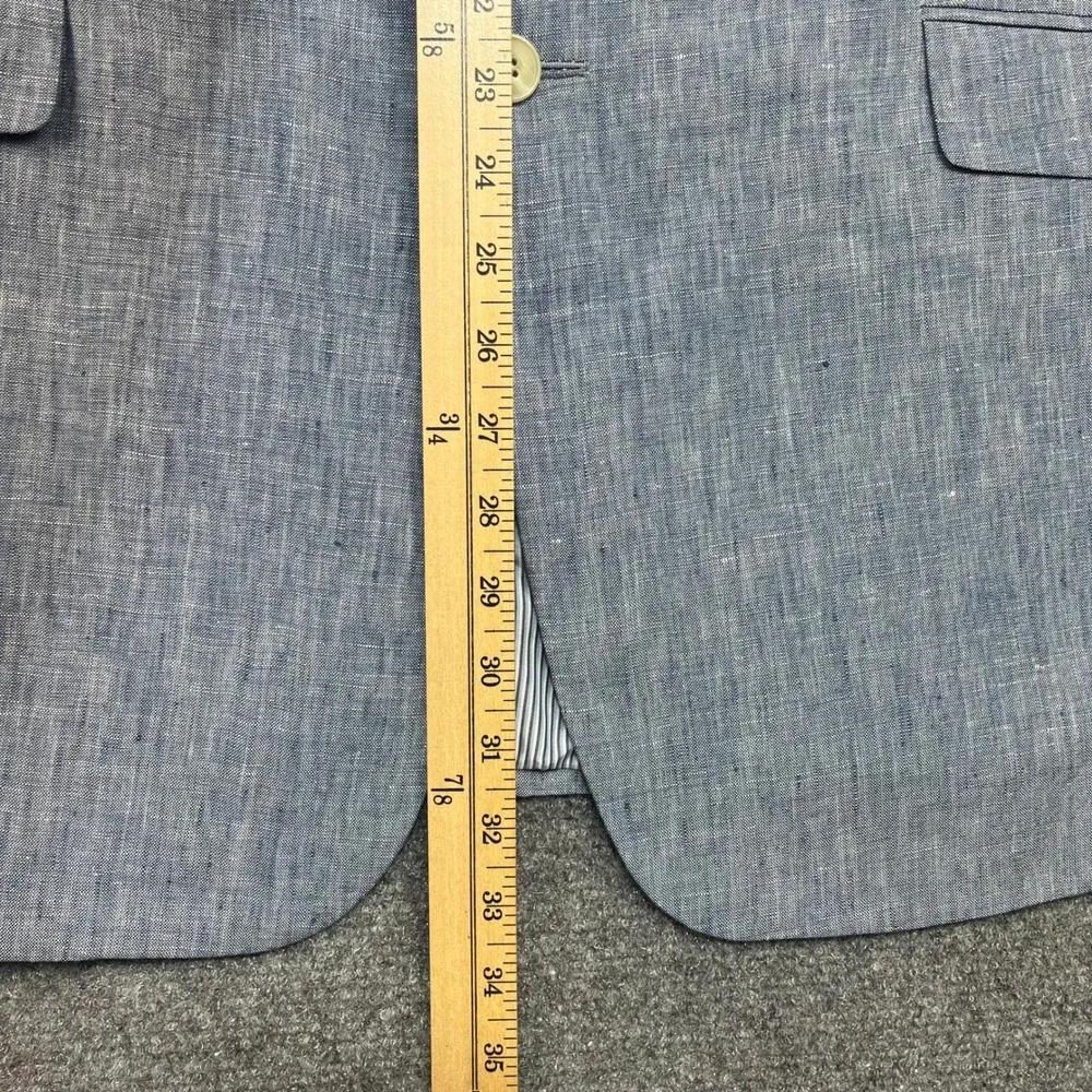 Jos A Bank 1905 Men 43 Long Tailored Fit 100% Linen Blazer Blue Textured